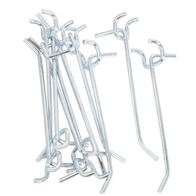 10 Piece 100mm Single-Prong Pegboard Hooks Pack in Black - Mega Cart