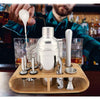 12-Piece Cocktail Mixing Set with Wooden Holder - Mega Cart