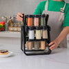 18-Jar Rotating Spice Rack - Space-Saving Kitchen Organiser - Mega Cart