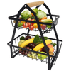 2-Tier Countertop Fruit Basket Storage With Handle - Mega Cart