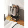 Multi-Functional Double Pole Rack with Shelves and Basket