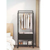 Multi-Functional Double Pole Rack with Shelves and Basket