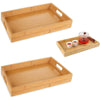 3-Piece Bamboo Serving Tray Set with Handles - Mega Cart