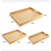 3-Piece Bamboo Serving Tray Set with Handles - Mega Cart