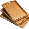 3 Piece Bamboo Wooden Tray Set - Mega Cart