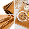 3 Piece Bamboo Wooden Tray Set - Mega Cart