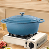 32cm Cast Iron Oval Casserole with lid - Mega Cart