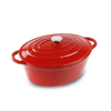 32cm Cast Iron Oval Casserole with lid - Mega Cart