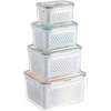 4 Piece Storage Containers for Fridge with Removable Colander - Mega Cart