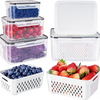 4 Piece Storage Containers for Fridge with Removable Colander - Mega Cart