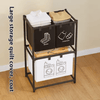4 Section Laundry Basket with 2-Tier Design - Mega Cart
