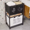 4 Section Laundry Basket with 2-Tier Design - Mega Cart