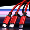 3 in 1 Charging Cable – USB to Lightning, Type-C, Micro USB - Mega Cart
