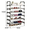 6 Tier Adjustable Shoe Rack - Space-Saving Organiser for Shoes - Mega Cart