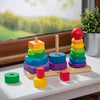 Wooden Geometric Stacker Blocks for Toddlers - Mega Cart