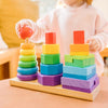 Wooden Geometric Stacker Blocks for Toddlers - Mega Cart