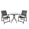 3 Piece Outdoor Bistro Set with Table and Chairs