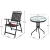 3 Piece Outdoor Bistro Set with Table and Chairs