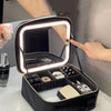 LED Makeup Bag with 3-Color Mirror – Travel Cosmetic Case - Mega Cart