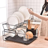 Double Layer Dish Rack with Drain Tray - Mega Cart