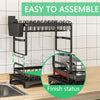 2 Tier Dish Drying Rack with Utensil Holder - Mega Cart