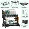 2 Tier Dish Drying Rack with Utensil Holder - Mega Cart