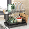 2 Tier Dish Drying Rack with Utensil Holder - Mega Cart
