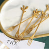 6pc Leaf Design Pastry Fork Set – Elegant Tableware - Mega Cart