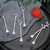 6pc Leaf Design Pastry Fork Set – Elegant Tableware - Mega Cart