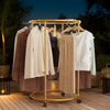 360° Rotating Clothing Display Stand with Wheels