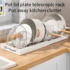 1/2 Telescopic Pot Rack - Expandable Pan Shelf Organizer - Mega Cart