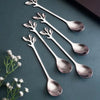 6pc Leaf Design Dessert Spoon Set – Elegant Tableware - Mega Cart