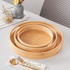 Set of 3 Round Bamboo Wooden Serving Trays - Mega Cart