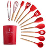 12 Piece Silicone Kitchen Utensils with Holder - Mega Cart