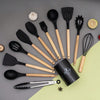 12 Piece Silicone Kitchen Utensils with Holder - Mega Cart