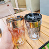Cute Bear Glass Cup with Straw - Mega Cart
