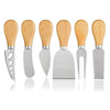 6pcs Cheese Knife Set with Wooden Handles - Mega Cart