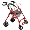 Deluxe 4-Wheel Rollator Walker with Seat, Brakes & Storage Basket - Mega Cart