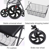 Deluxe 4-Wheel Rollator Walker with Seat, Brakes & Storage Basket - Mega Cart