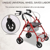 Deluxe 4-Wheel Rollator Walker with Seat, Brakes & Storage Basket - Mega Cart