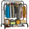 Double Rail Clothes Rack with Shoe Rack - Mega Cart