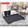 Double Layer Dish Rack with Drain Tray - Mega Cart