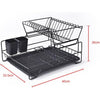 Double Layer Dish Rack with Drain Tray - Mega Cart