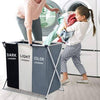 Durable Folding Laundry Basket with Aluminium Frame - Large Capacity - Mega Cart