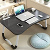 Eco-Friendly Bamboo Laptop Table with 4 USB Ports - Mega Cart