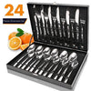 Elegant 24 Piece Stainless Steel Cutlery Set in Gift Box - Mega Cart