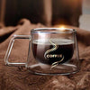 Elegant Double Walled Glass Coffee Mug - Heat Retaining Design - Mega Cart