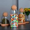 Elegant Glass Storage Jars with Wooden Cork Lids - Set of 3 - Mega Cart