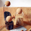 Elegant Glass Storage Jars with Wooden Cork Lids - Set of 3 - Mega Cart