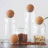 Elegant Glass Storage Jars with Wooden Cork Lids - Set of 3 - Mega Cart